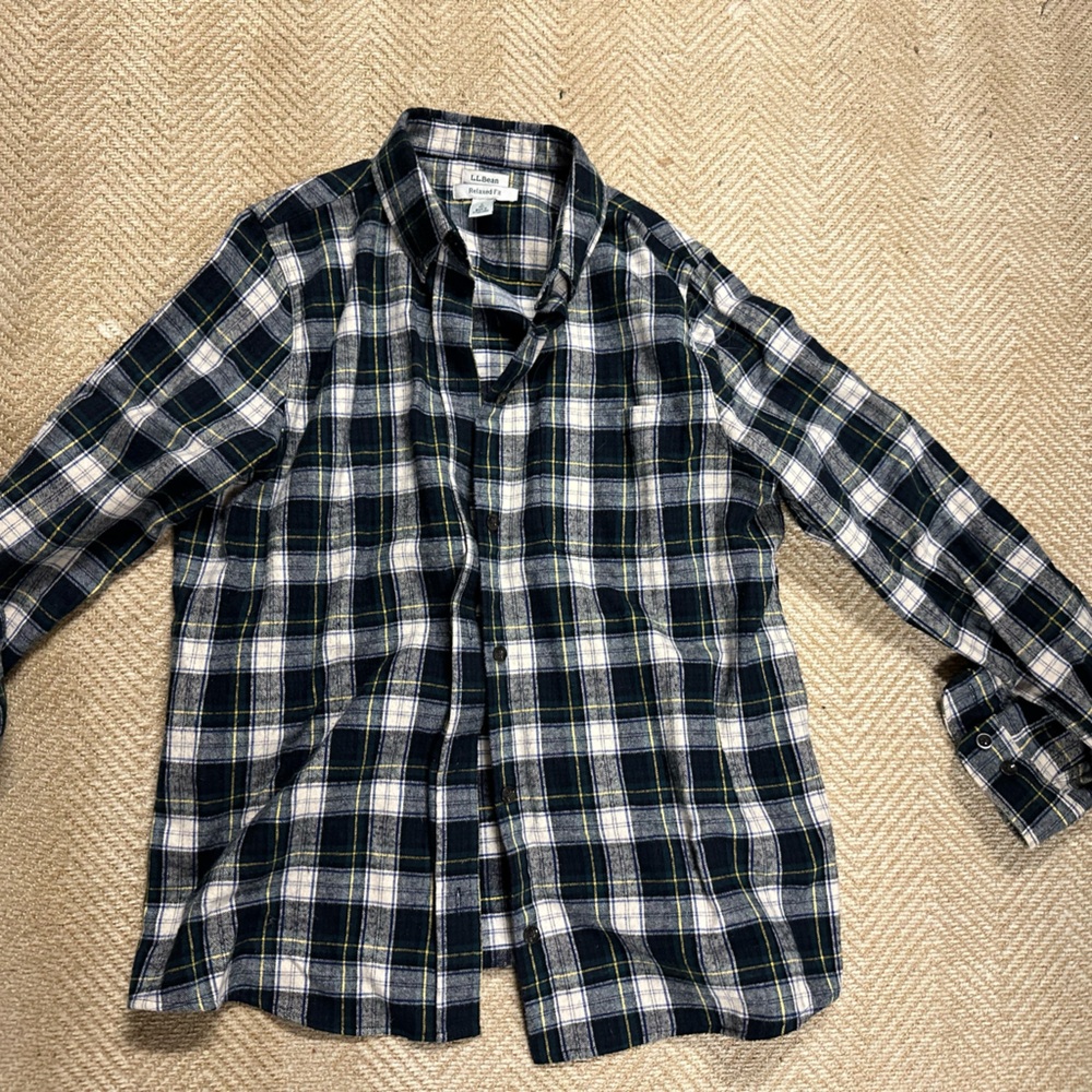 LL Bean Plaid Button Up Flannel